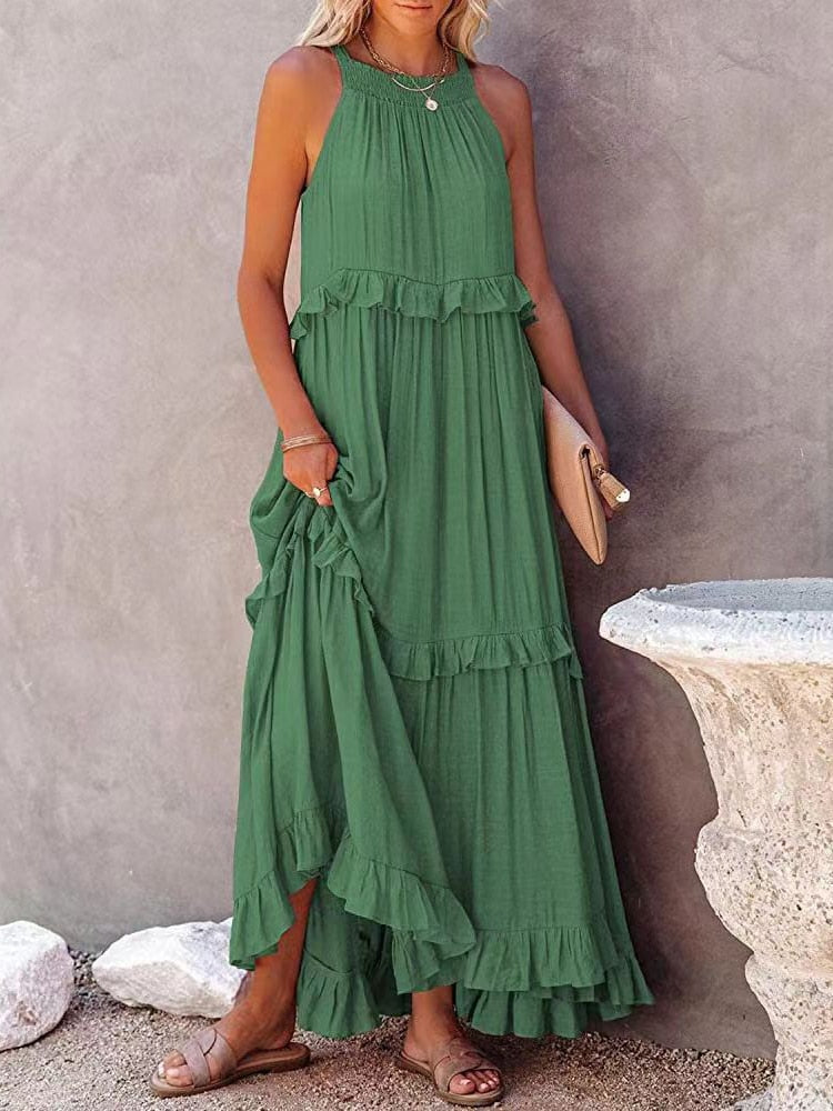 Damen Freizeitkleid aus Leinen-Mischgewebe