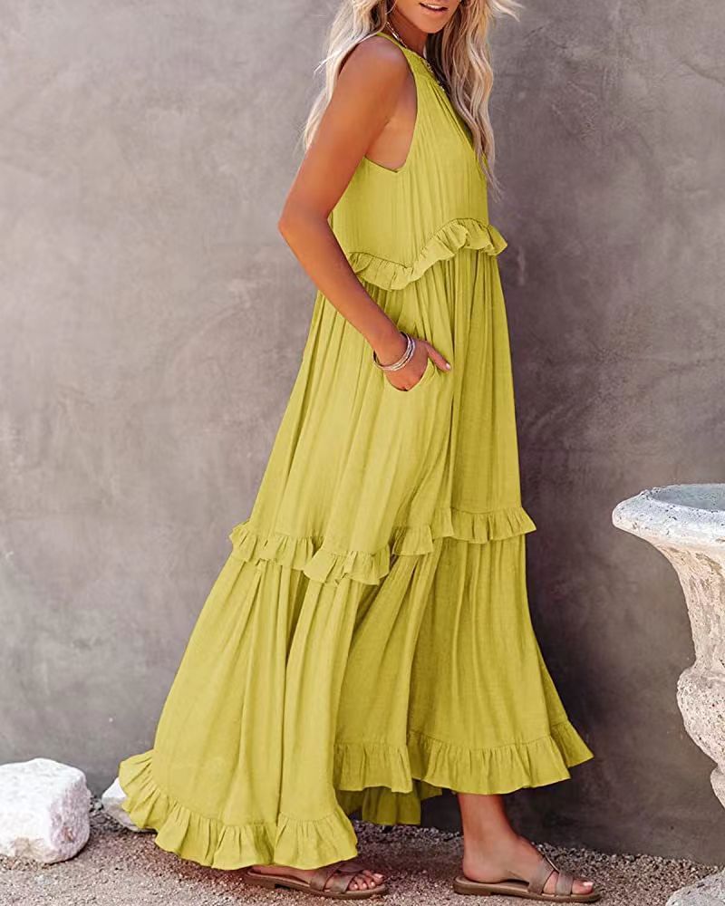 Damen Freizeitkleid aus Leinen-Mischgewebe