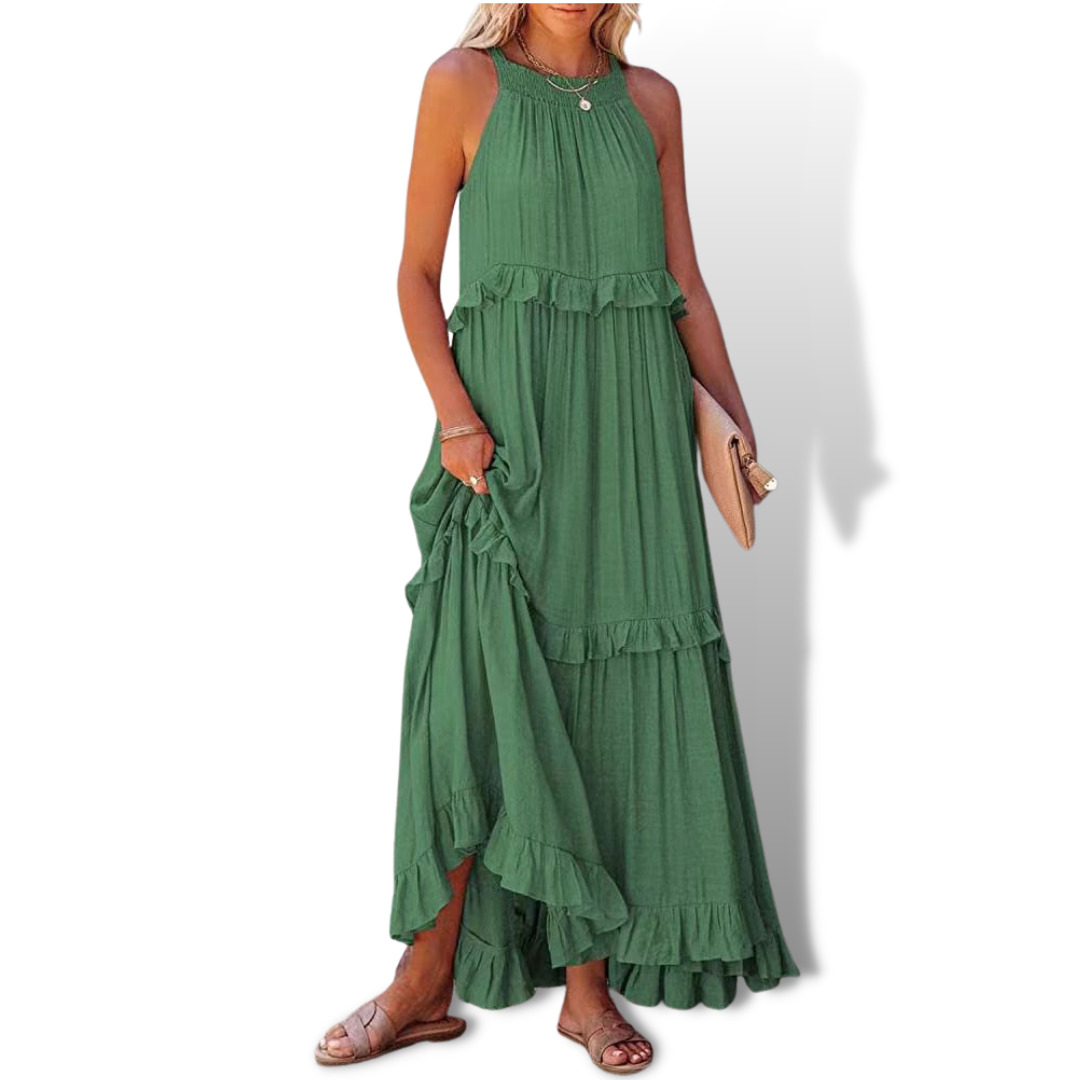 Damen Freizeitkleid aus Leinen-Mischgewebe