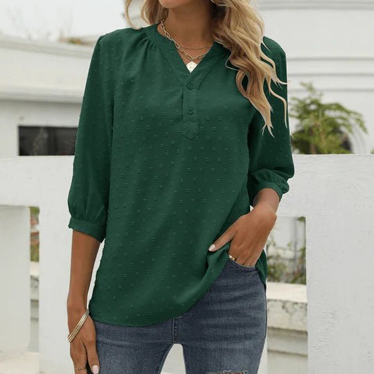Damen Bluse mit Kragen im Patchwork-Stil