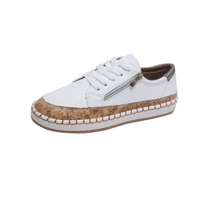 Schnürschuhe aus Canvas mit floralem Muster